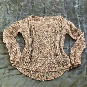 Free People City Lights Pink Marled Sweater